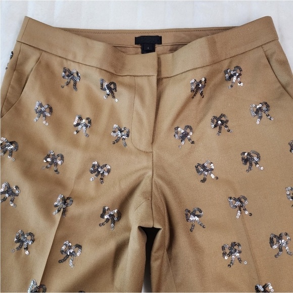 J.Crew Collection silk Sequin Bow Pants size 6 - Picture 8 of 16